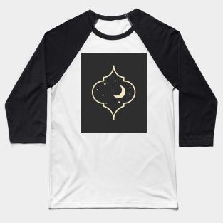 Beautiful Moon and Star Baseball T-Shirt